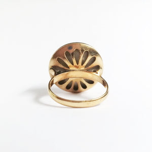 Vintage 14ct Yellow Gold Mabe Pearl Cocktail Ring