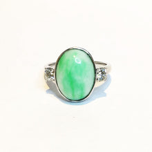 18ct White Gold Jadeite and Diamond Dress Ring