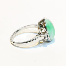 18ct White Gold Jadeite and Diamond Dress Ring