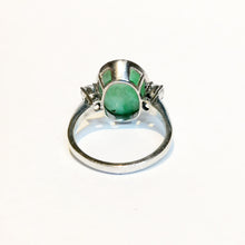 18ct White Gold Jadeite and Diamond Dress Ring