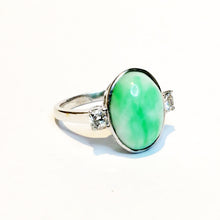 18ct White Gold Jadeite and Diamond Dress Ring
