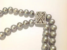 Double Strand Grey Rice Cultured Pearl Deco Necklace