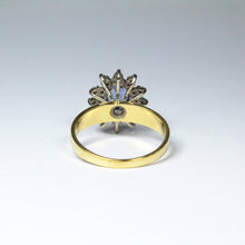 Vintage Ceylon Sapphire and Diamond Ring