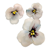 French Hand Painted Glass Pansies brooches (set of 3)