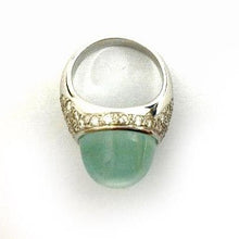 White Gold Aquamarine and Diamond Ring