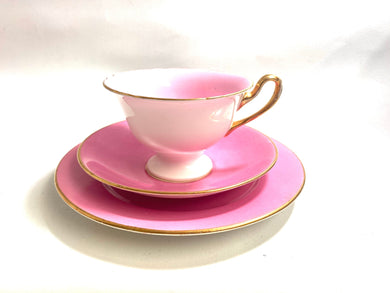 Hot Pink Shelly England Cup Saucer Plate