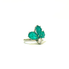 18ct White Gold Emerald and Diamond Ring