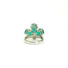 18ct White Gold Emerald and Diamond Ring