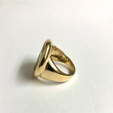 18ct Yellow Gold Silver Stater Roman Coin Signet Ring