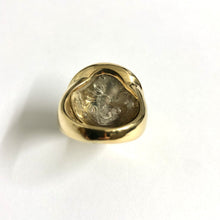18ct Yellow Gold Silver Stater Roman Coin Signet Ring