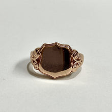 9ct Gold Engraved Shield Signet Ring