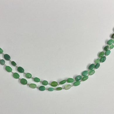 Sterling Silver Chrysoprase Wire Beaded Necklace