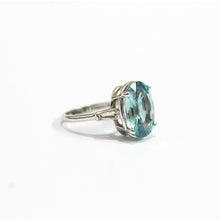 Vintage Platinum Blue Zircon and Diamond Dress Ring