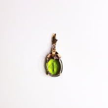 Antique 9ct Yellow Gold Peridot and Diamond Pendant