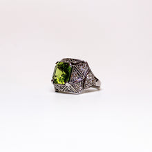 9ct White Gold 3.65ctw Peridot and Diamond Ring