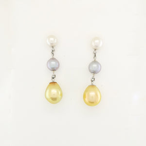 18ct White Gold South Sea Pearl Earrings