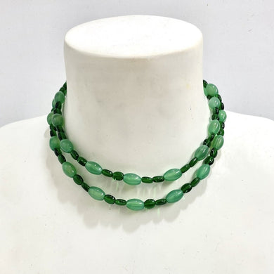 Diopside and Chrysoprase Glass Necklace