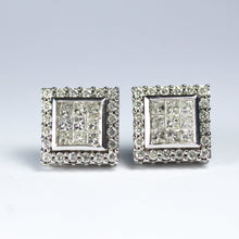 14ct White Gold Princess Cut Diamond Stud Earrings