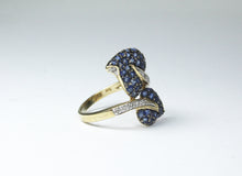 10ct Yellow Gold Sapphire and Diamond Cocktail Ring