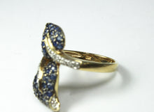 10ct Yellow Gold Sapphire and Diamond Cocktail Ring