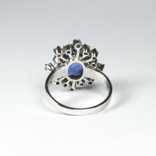 18ct White Gold Ceylon Sapphire and Diamond Ring
