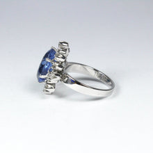 18ct White Gold Ceylon Sapphire and Diamond Ring