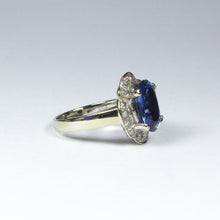 18ct White Gold 4.13ct Sapphire and Diamond Dress Ring