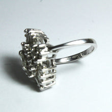 14ct Palladium White Gold Fancy Cut Diamond Dress Ring