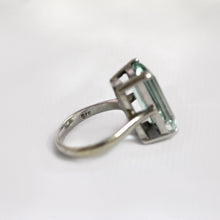 9ct White Gold Natural Aquamarine Cocktail Ring