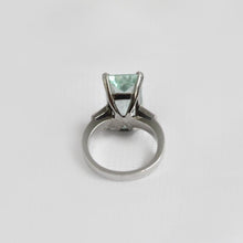 9ct White Gold Baguette Aquamarine and Diamond Dress Ring