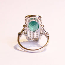 18ct White Gold 3.18ct Emerald and Diamond Cocktail Ring