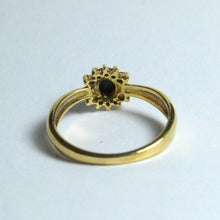 18ct Yellow Gold Solid Opal and Diamond Ring