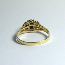 18ct Yellow Gold Solid Opal and Diamond Ring