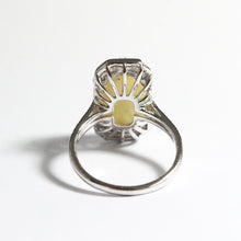 Solid White Opal and Diamond Dress Ring
