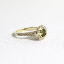 9ct Yellow Gold Peridot and Diamond Dress Ring