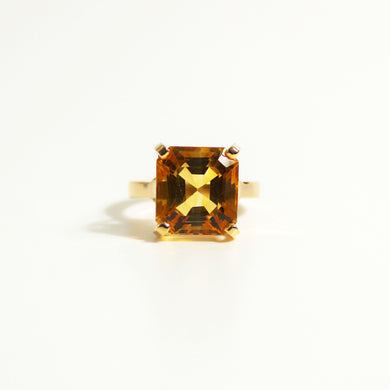 9ct Yellow Gold Square Cut Citrine Ring