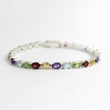 Sterling Silver Assorted Semi-Precious Gemstone Bracelet