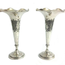 Pair of Silver Flute Vases
