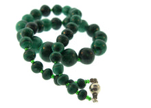 Natural Malachite Bead and Glass Necklace