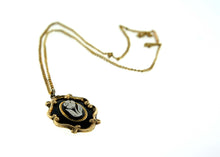 Victorian White Agate and Enamel Mourning Pendant
