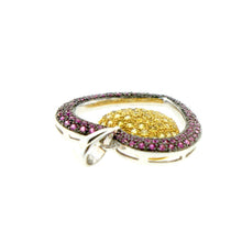 18ct White Gold Yellow Sapphire and Ruby Heart Pendant