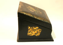 Antique Mother of Pearl Floral Inlay Wooden Stationary Box