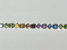 Sterling Silver Assorted Semi-Precious Gemstone Bracelet