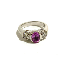 Pink Sapphire and Diamond Trilogy Ring