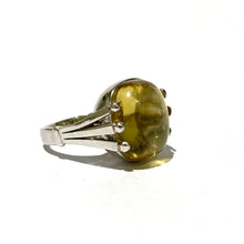 18ct White Gold 9.75ct Cabochon Yellow Beryl Dress Ring