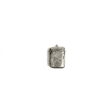 Vintage Sterling Silver Engraved Square Locket