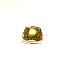 9ct Yellow Gold 3.95ctw Peridot and Diamond Ring