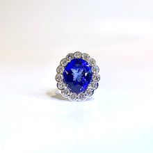 18ct White Gold Tanzanite and Diamond Ring