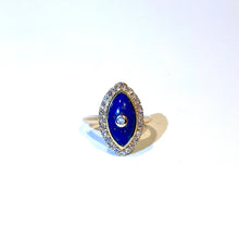 9ct Gold Lapis Lazuli and Diamond Ring