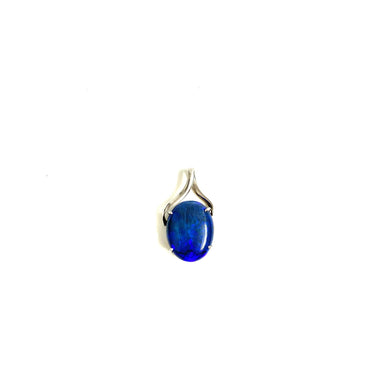 9ct White Gold 60ct Solid Opal Pendant